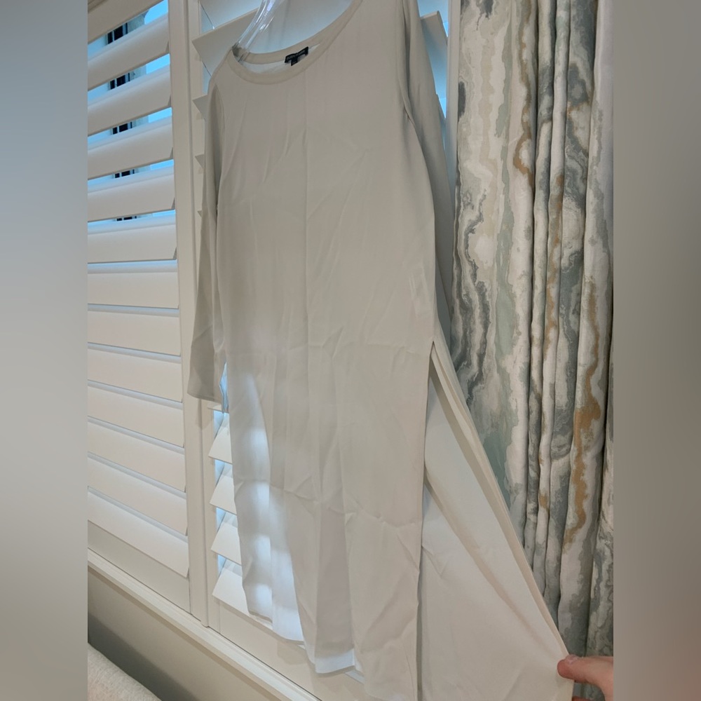 Eileen Fisher 100% Silk Long Side Slit Shirt